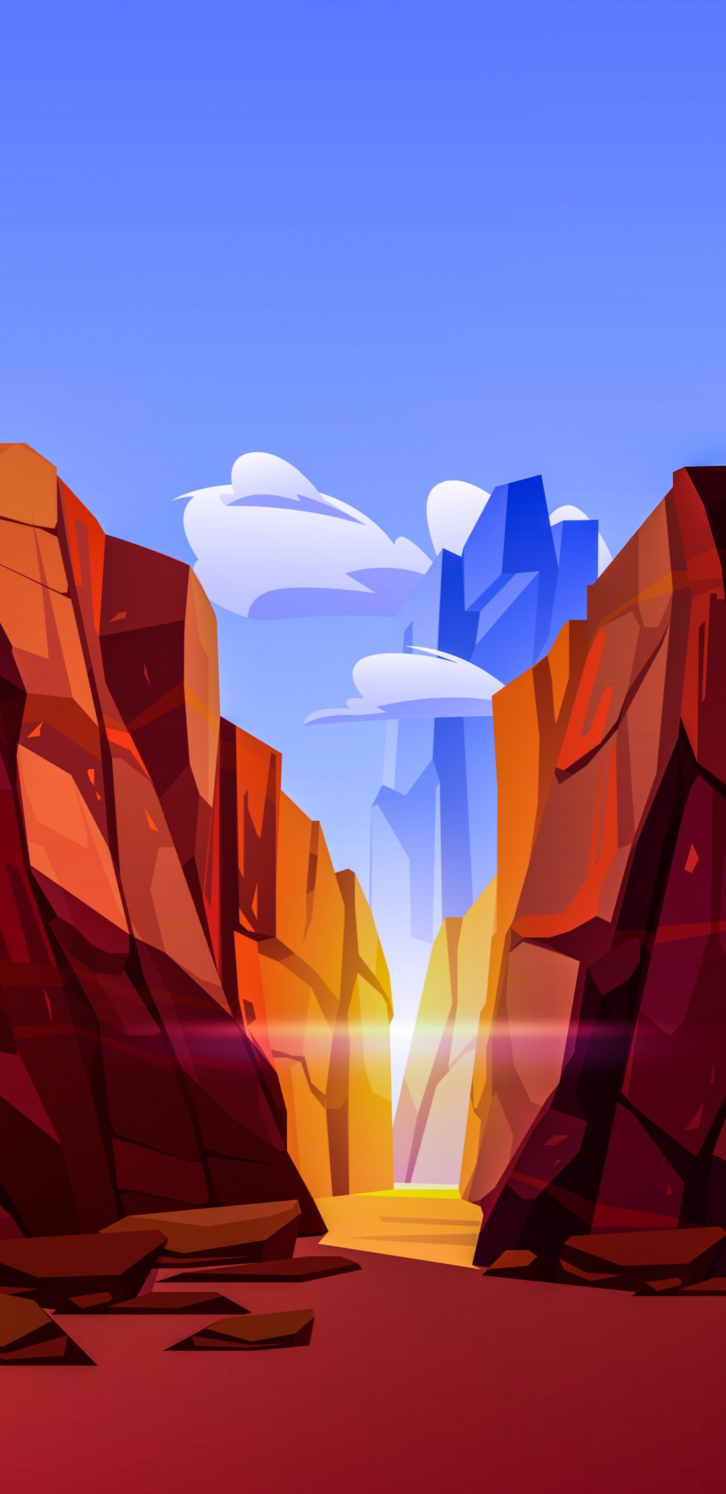 Canyon Cartoon Drawing, Grand Canyon, Vector Graphics, Illustration, Drawing. Wallpaper in 1440x2960 Resolution