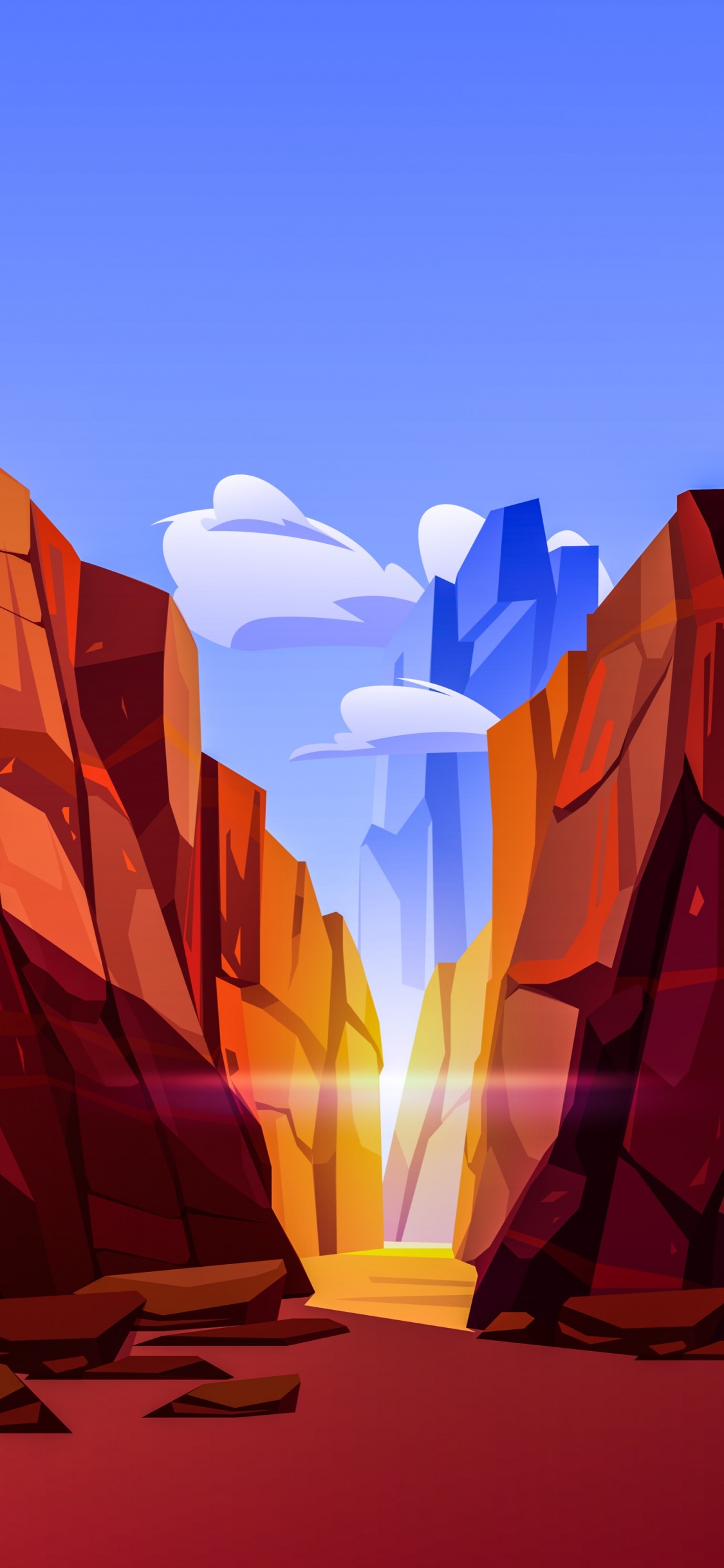 Canyon-Cartoon-Zeichnung, Grand Canyon, Vektor-Grafiken, Illustration, Zeichnung. Wallpaper in 1125x2436 Resolution