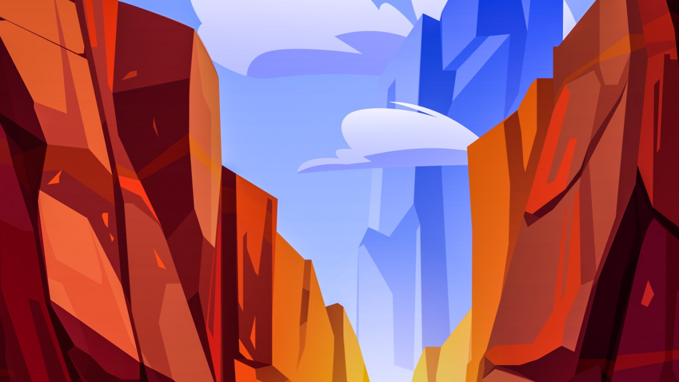Canyon-Cartoon-Zeichnung, Grand Canyon, Vektor-Grafiken, Illustration, Zeichnung. Wallpaper in 1366x768 Resolution