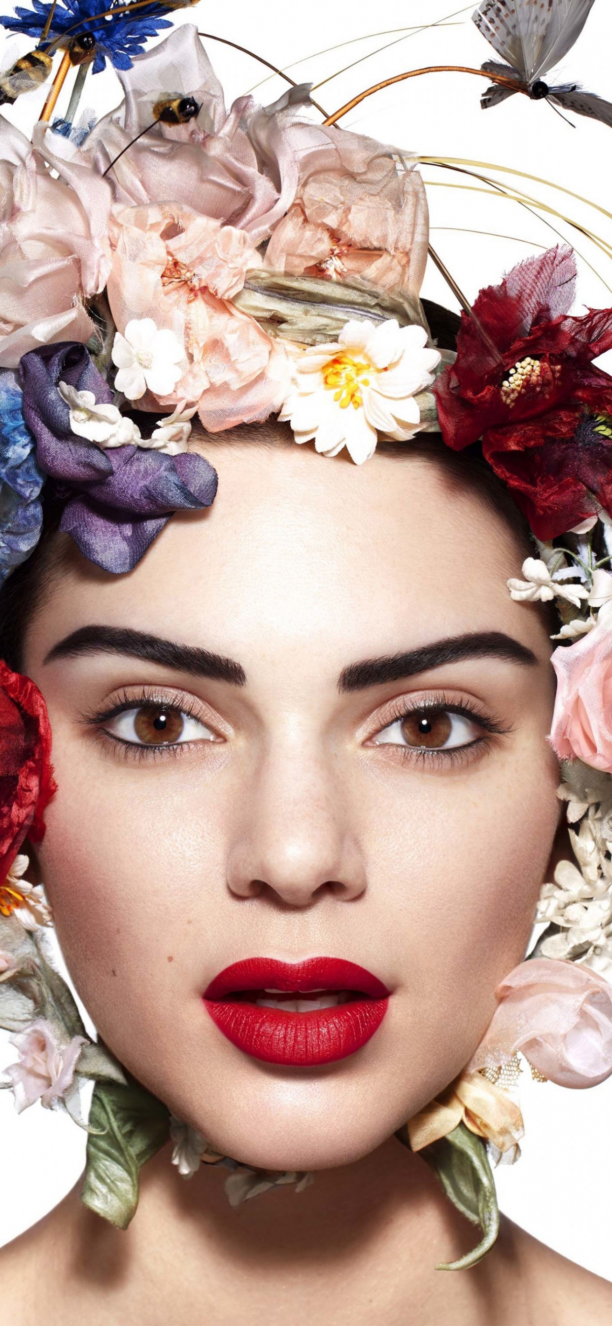 Celebrity, Flower, Eyelash, Petal, Fashion. Wallpaper in 1242x2688 Resolution