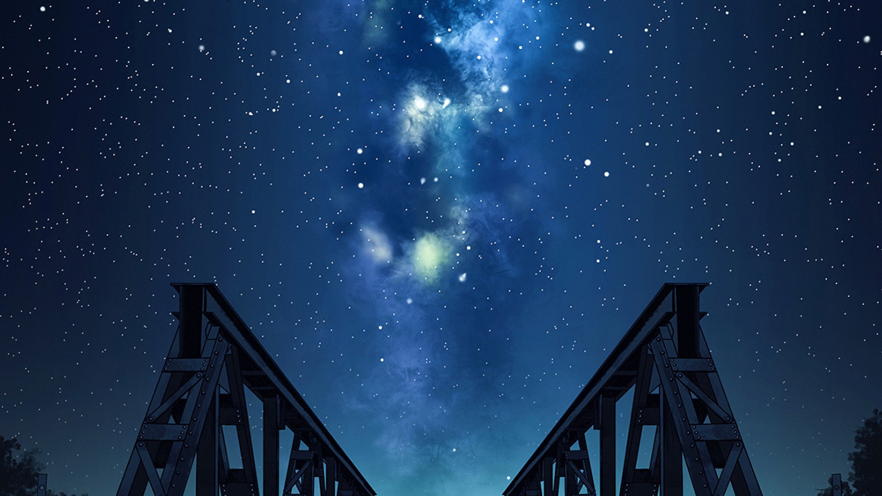 Silhouette of Trees Under Starry Night. Wallpaper in 1280x720 Resolution