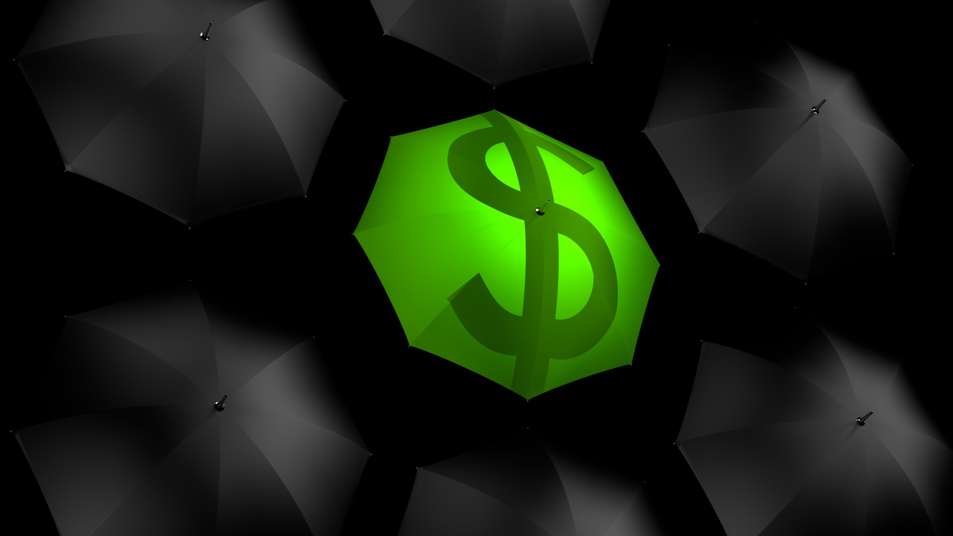 Green and Black 3 d Illustration. Wallpaper in 1920x1080 Resolution