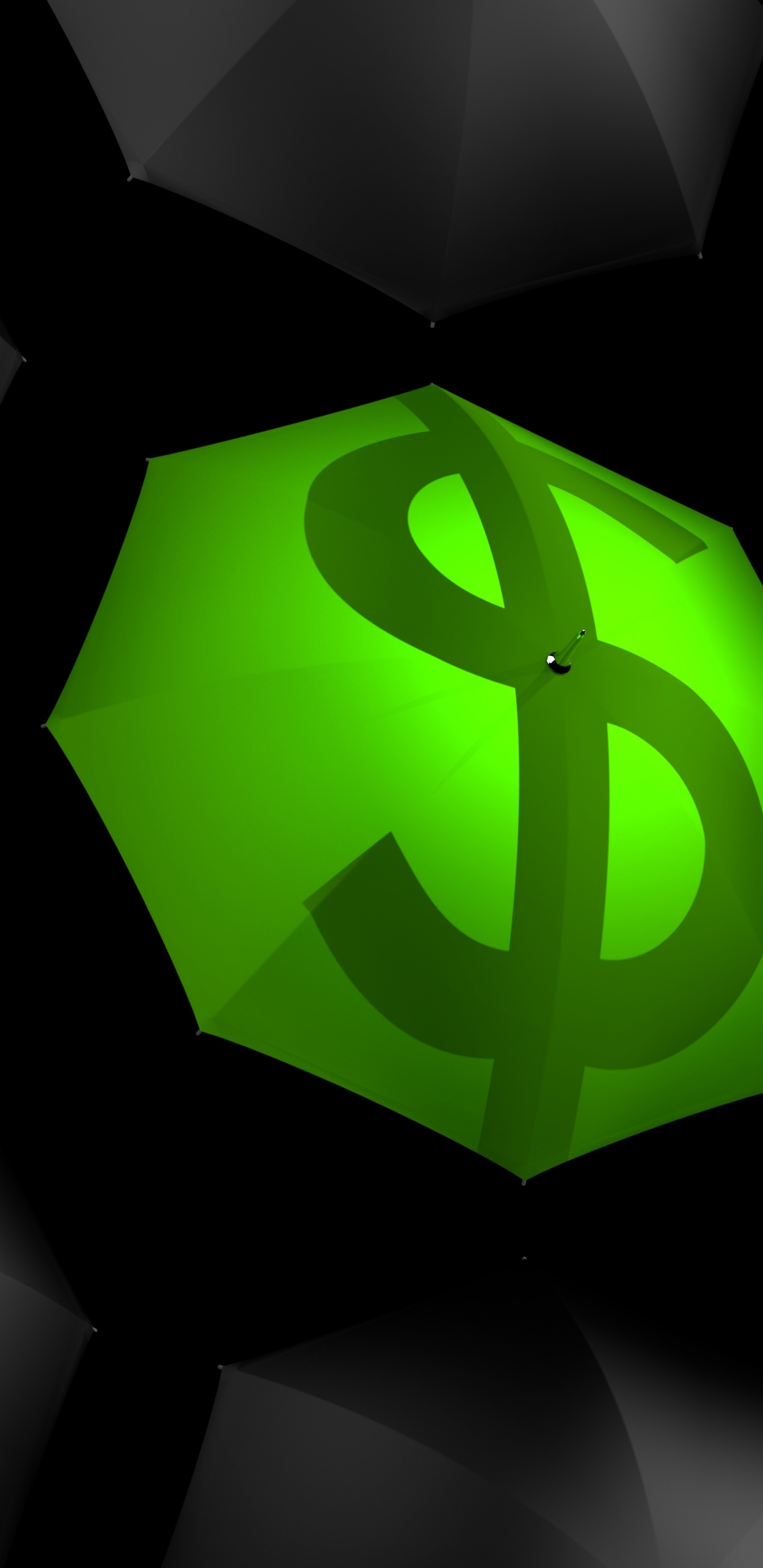 Grüne Und Schwarze 3D-Darstellung. Wallpaper in 1440x2960 Resolution