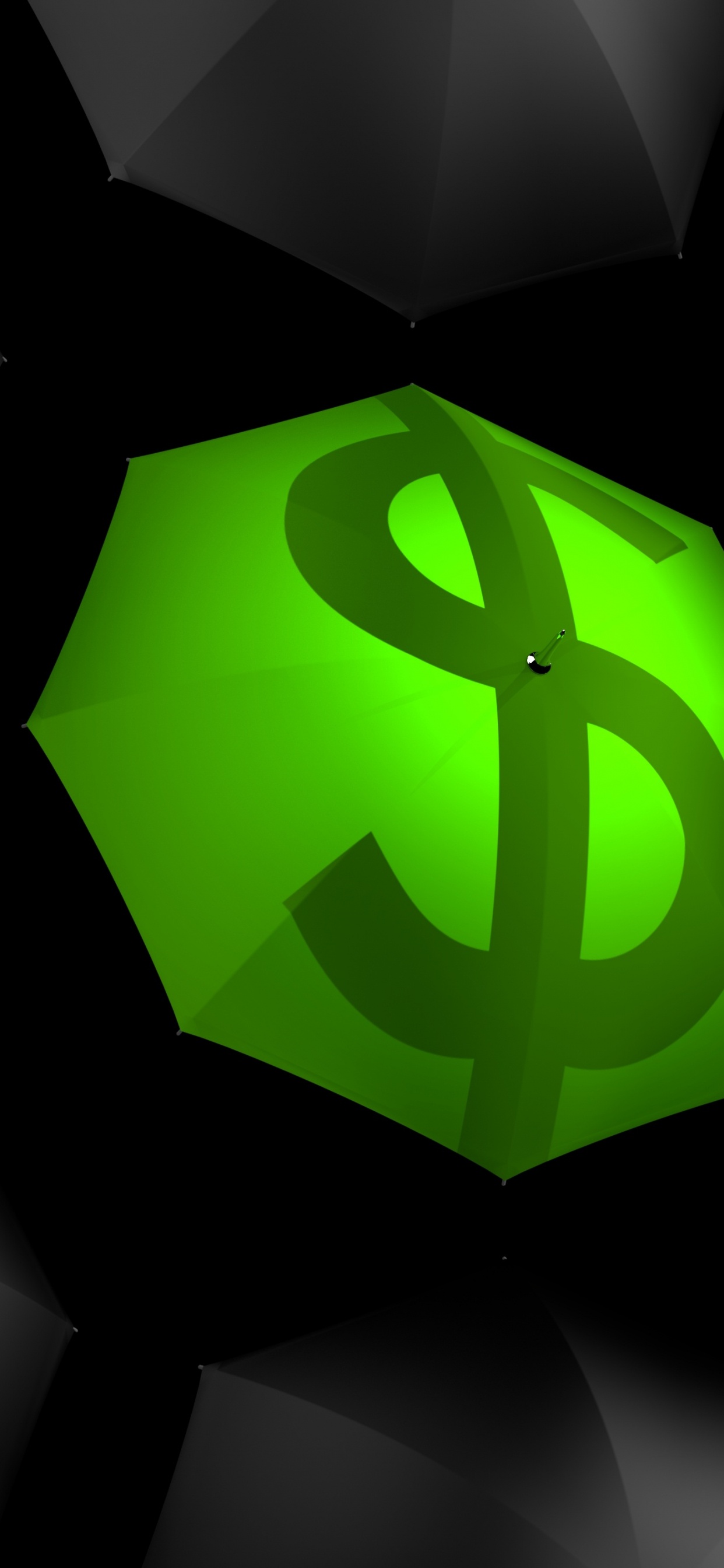 Ilustración 3d Verde y Negro. Wallpaper in 1242x2688 Resolution