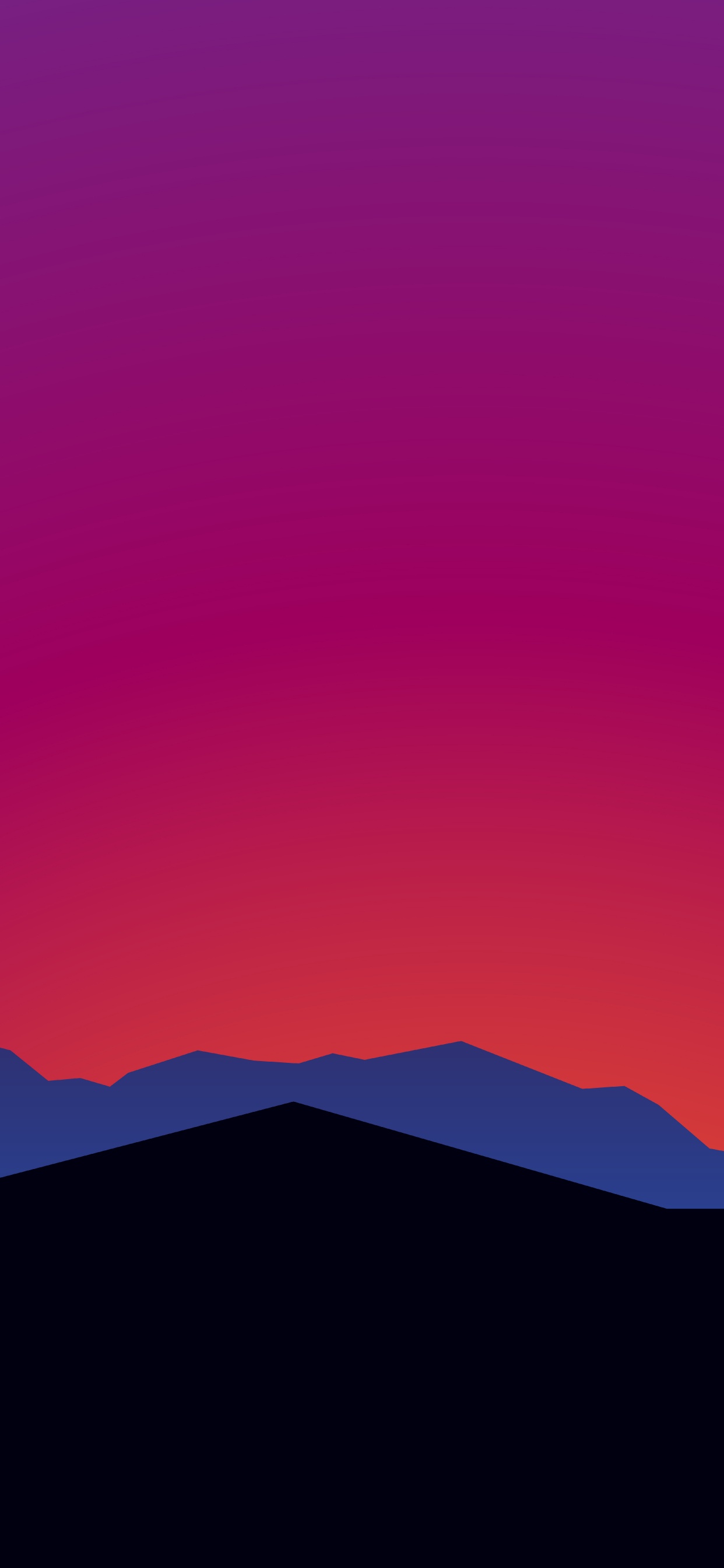 Silhouette de Montagne Pendant le Coucher du Soleil. Wallpaper in 1242x2688 Resolution