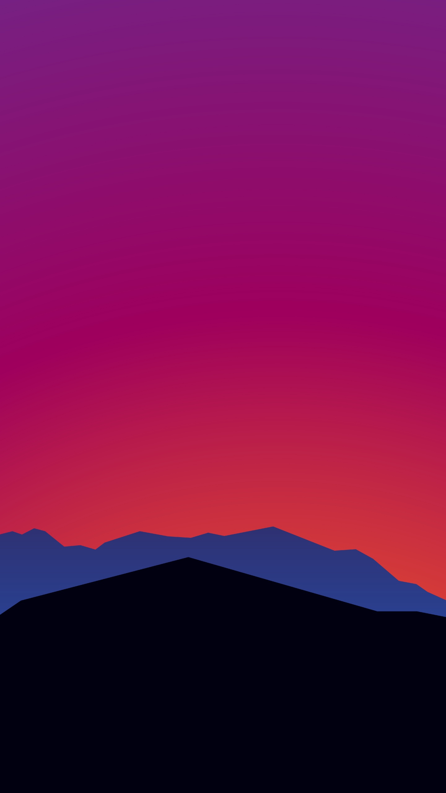 Silhouette de Montagne Pendant le Coucher du Soleil. Wallpaper in 1440x2560 Resolution
