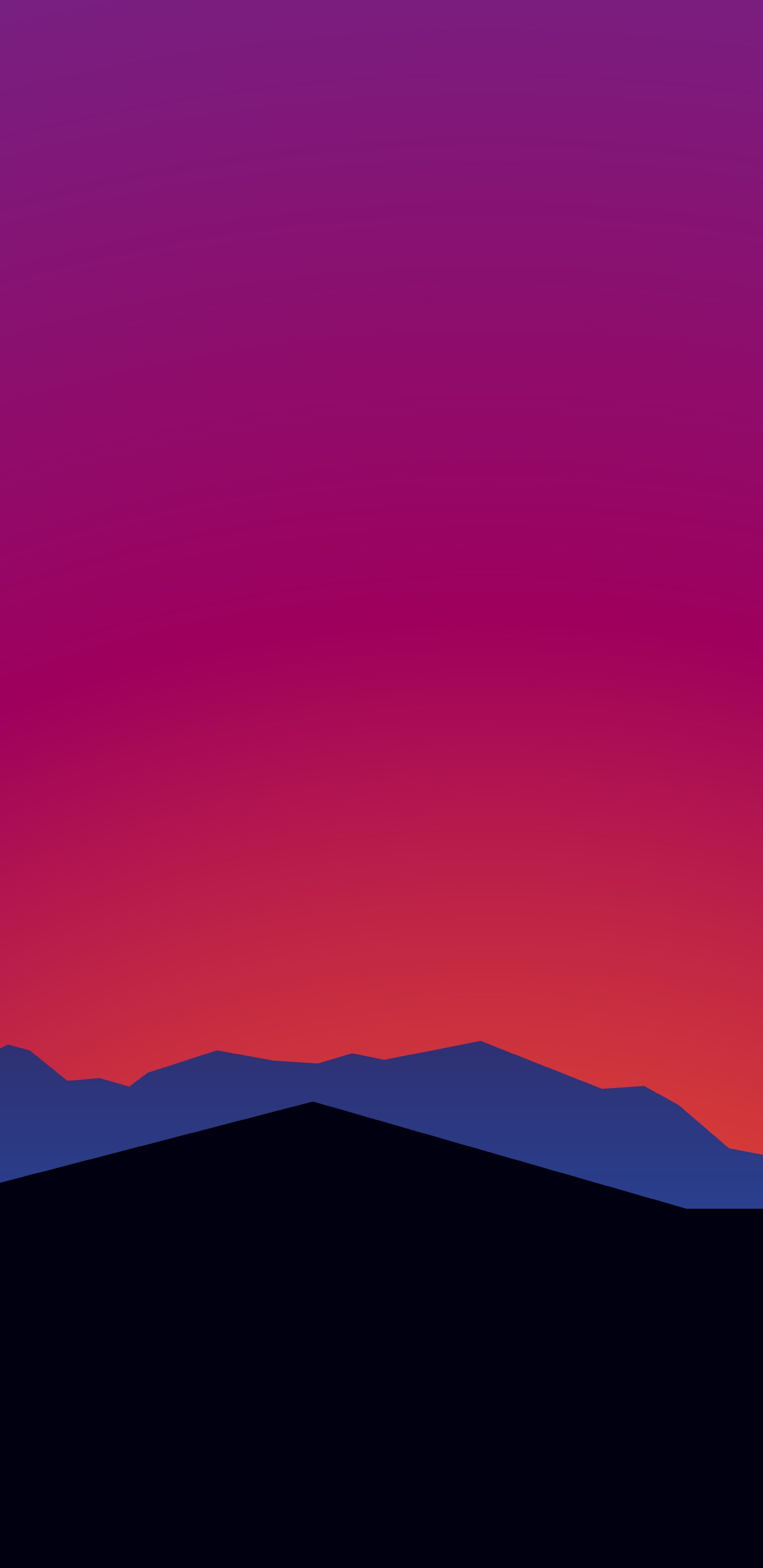 Silhouette of Mountain During Sunset. Wallpaper in 1440x2960 Resolution