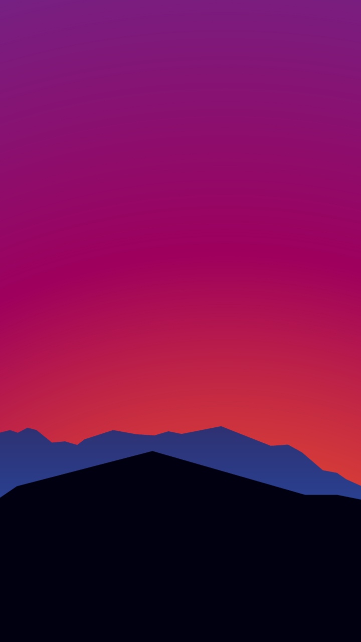 Silhouette of Mountain During Sunset. Wallpaper in 720x1280 Resolution