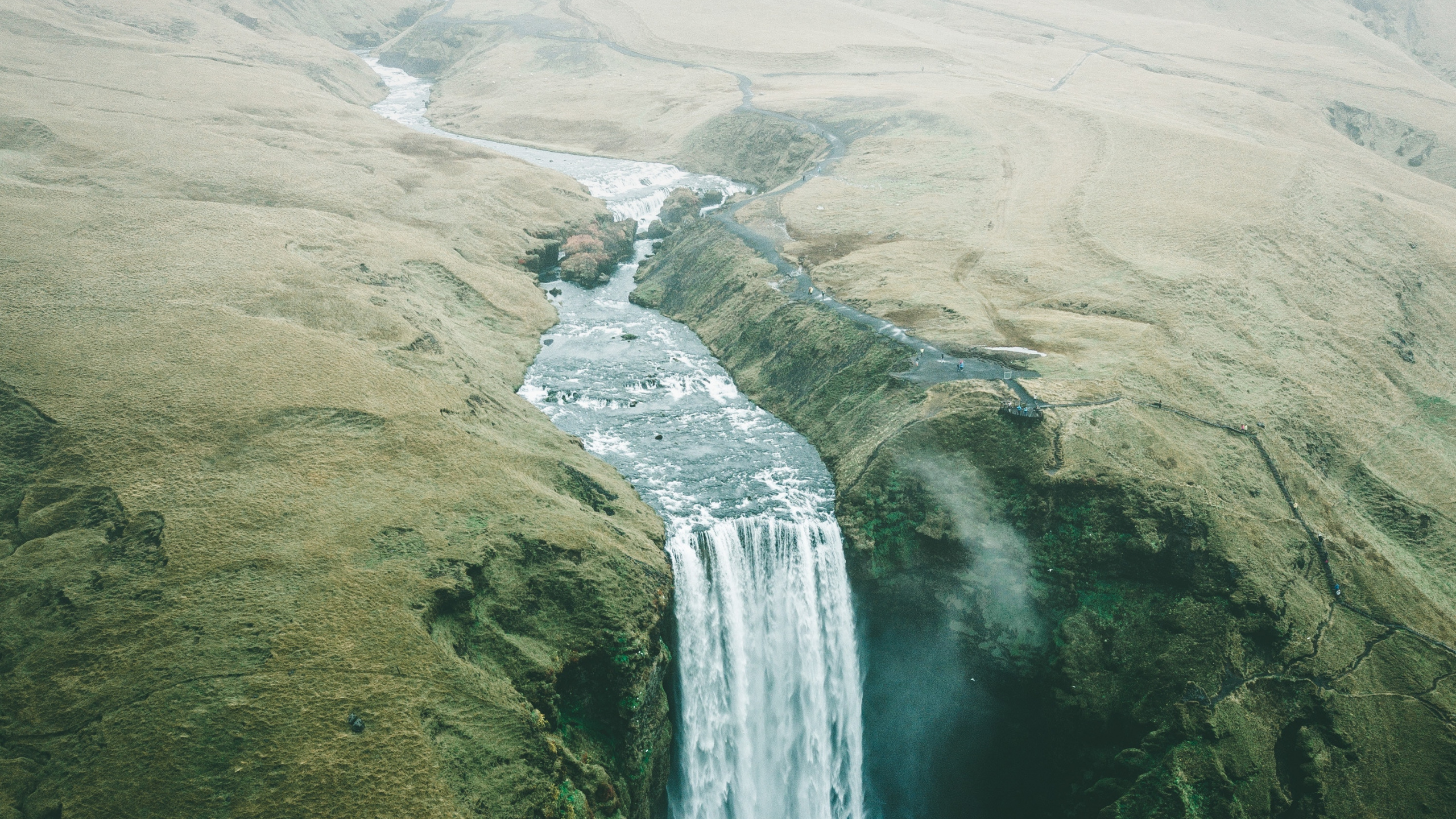 Waterfall, Nature, Water Resources, Body of Water, Water. Wallpaper in 2560x1440 Resolution