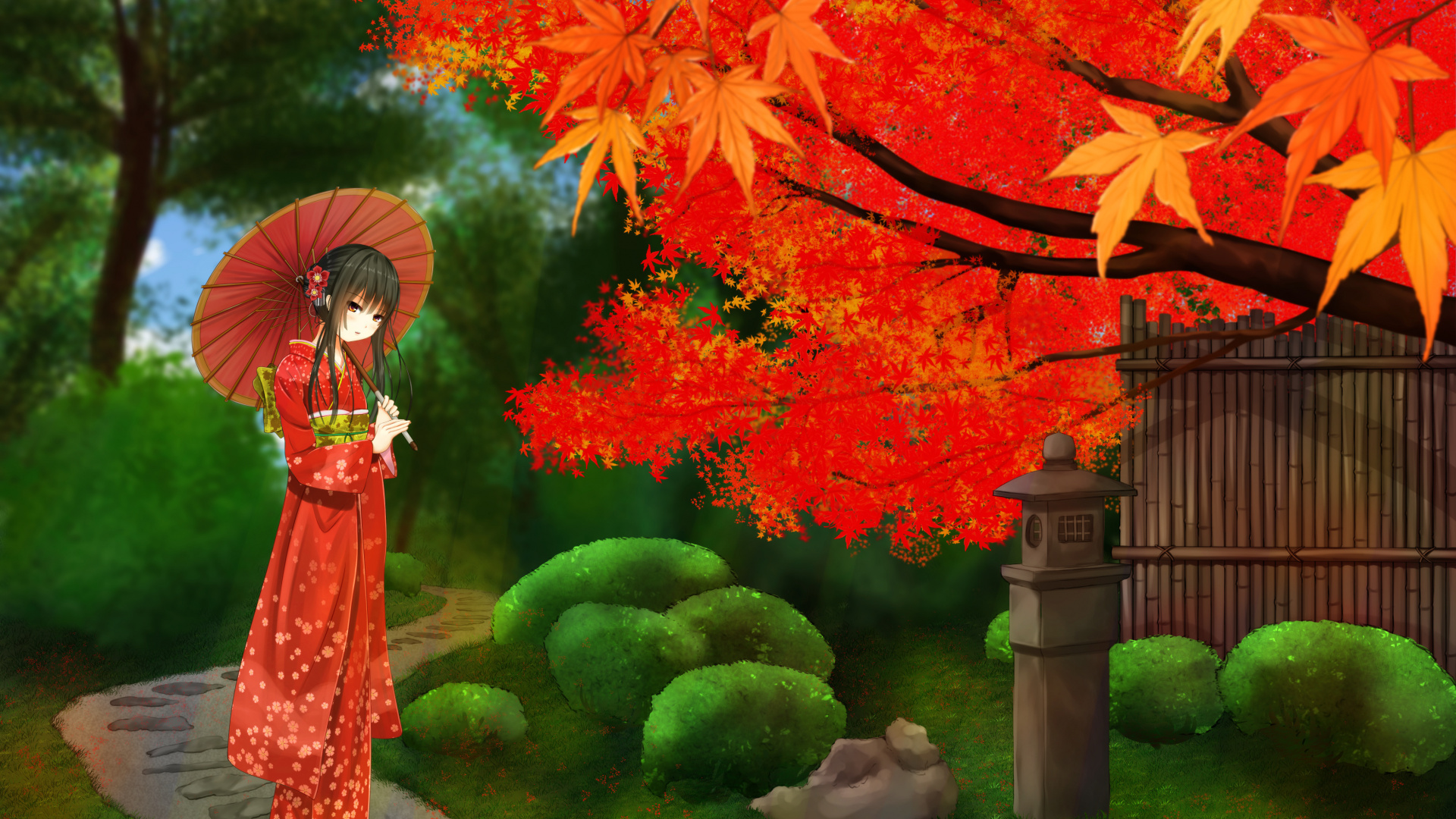 Animation, Anime, Gr, Naturlandschaft, Menschen in Der Natur. Wallpaper in 1920x1080 Resolution