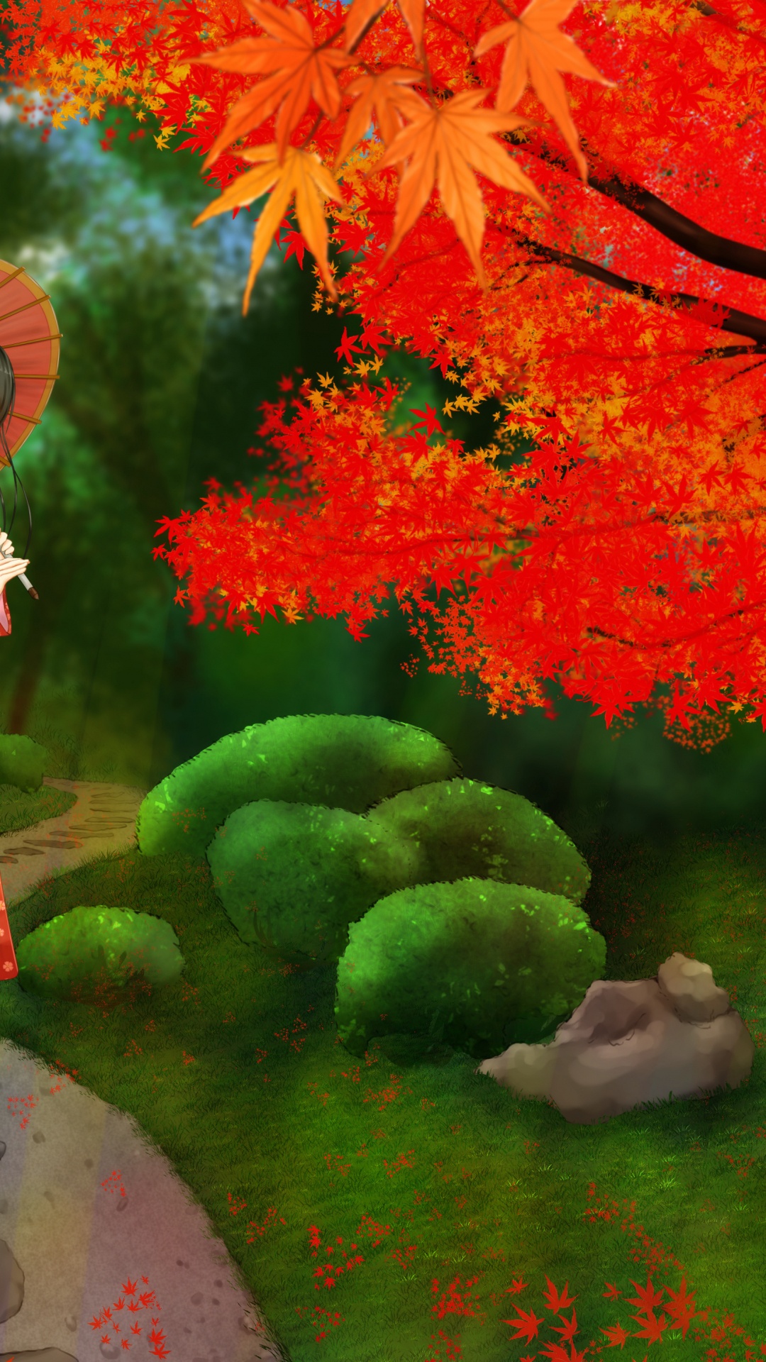 Animation, Anime, Plant, Green, Natural Landscape. Wallpaper in 1080x1920 Resolution