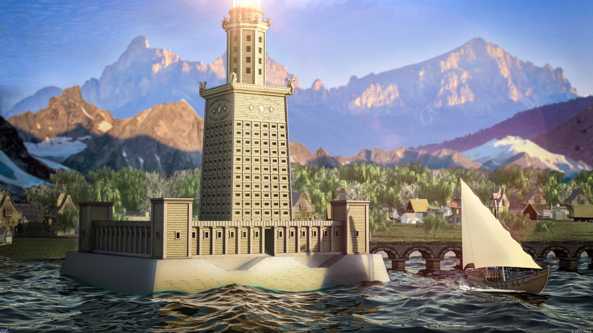 White and Brown Concrete Building Near Body of Water During Daytime. Wallpaper in 1920x1080 Resolution