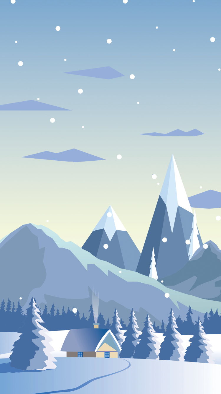 Nieve, el Minimalismo, Los Recursos de Agua, Ecorregión, Naturaleza. Wallpaper in 750x1334 Resolution