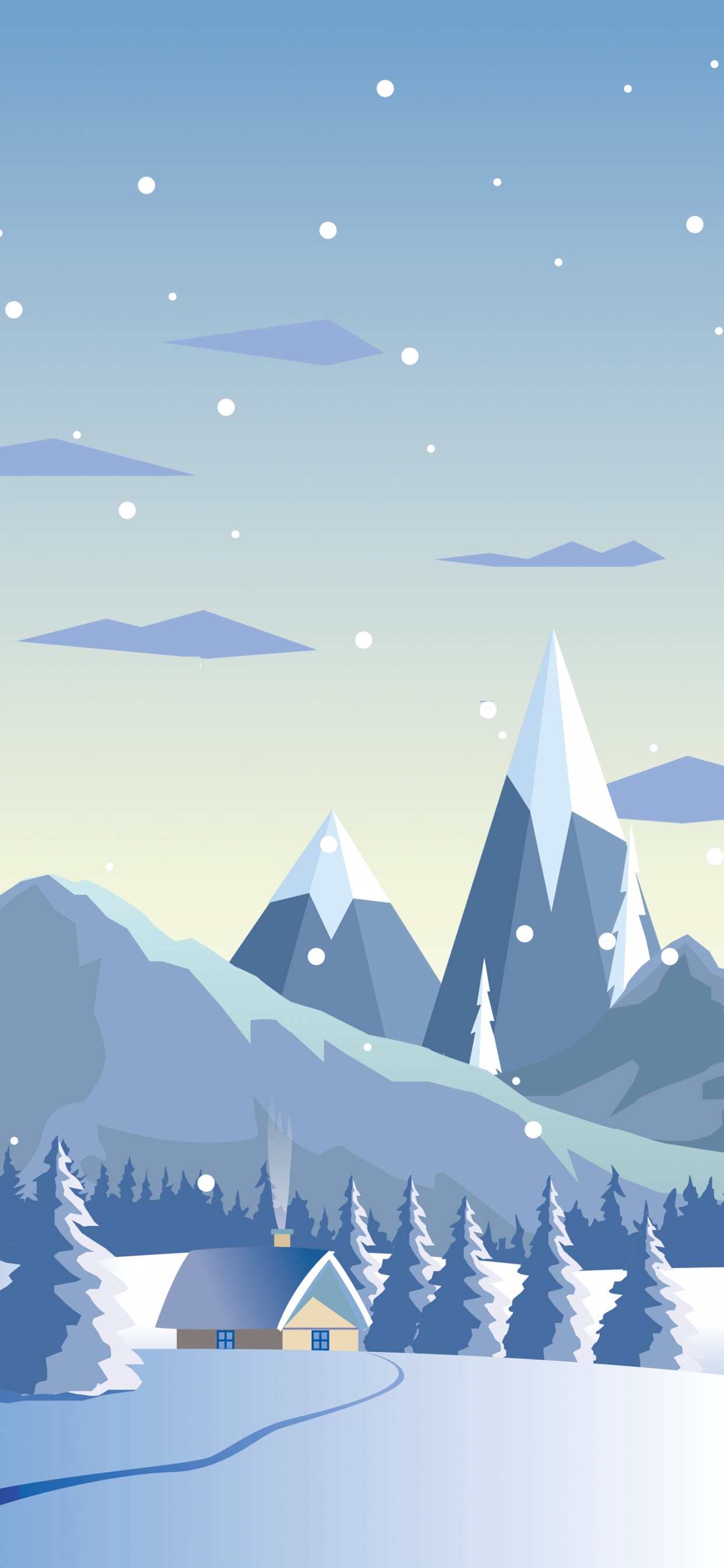 Snow, Minimalism, Water Resources, Ecoregion, Nature. Wallpaper in 1242x2688 Resolution