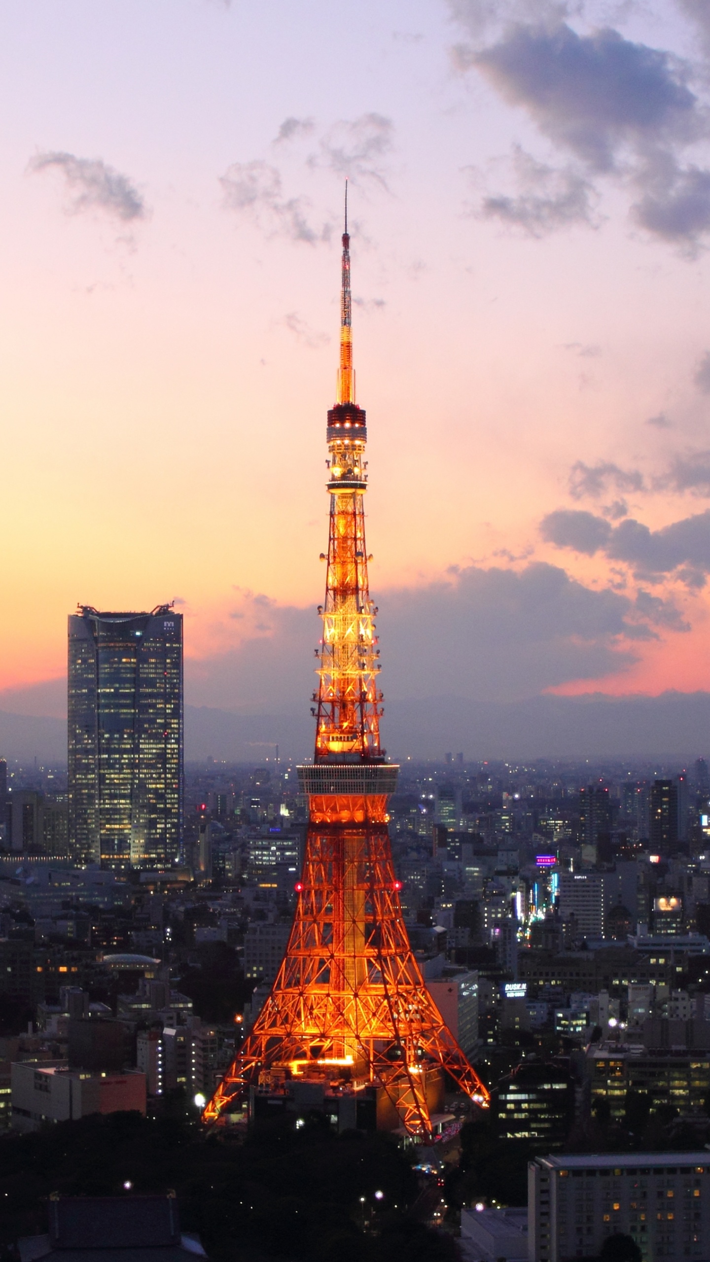 Eiffelturm in Paris Während Der Nacht. Wallpaper in 1440x2560 Resolution