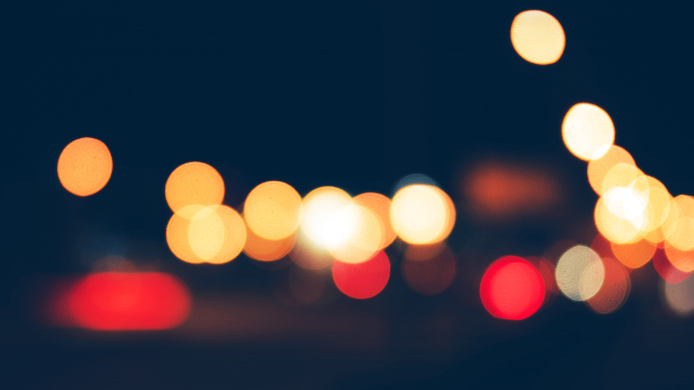 Photographie Bokeh de Lumières Oranges. Wallpaper in 1366x768 Resolution