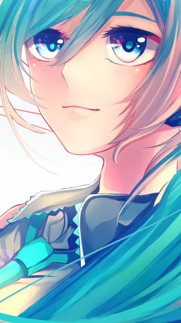 Personaje de Anime de Mujer de Pelo Azul. Wallpaper in 720x1280 Resolution