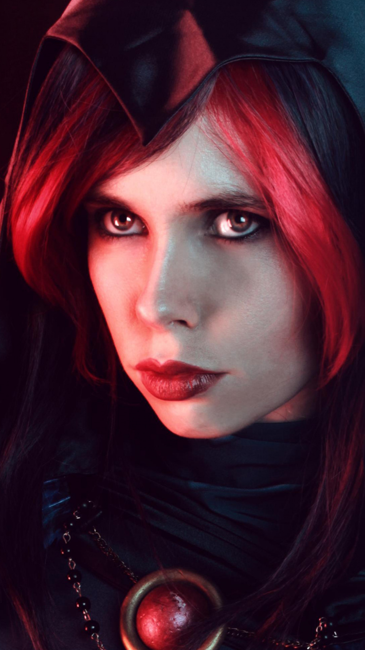 Woman in Black Leather Jacket. Wallpaper in 750x1334 Resolution