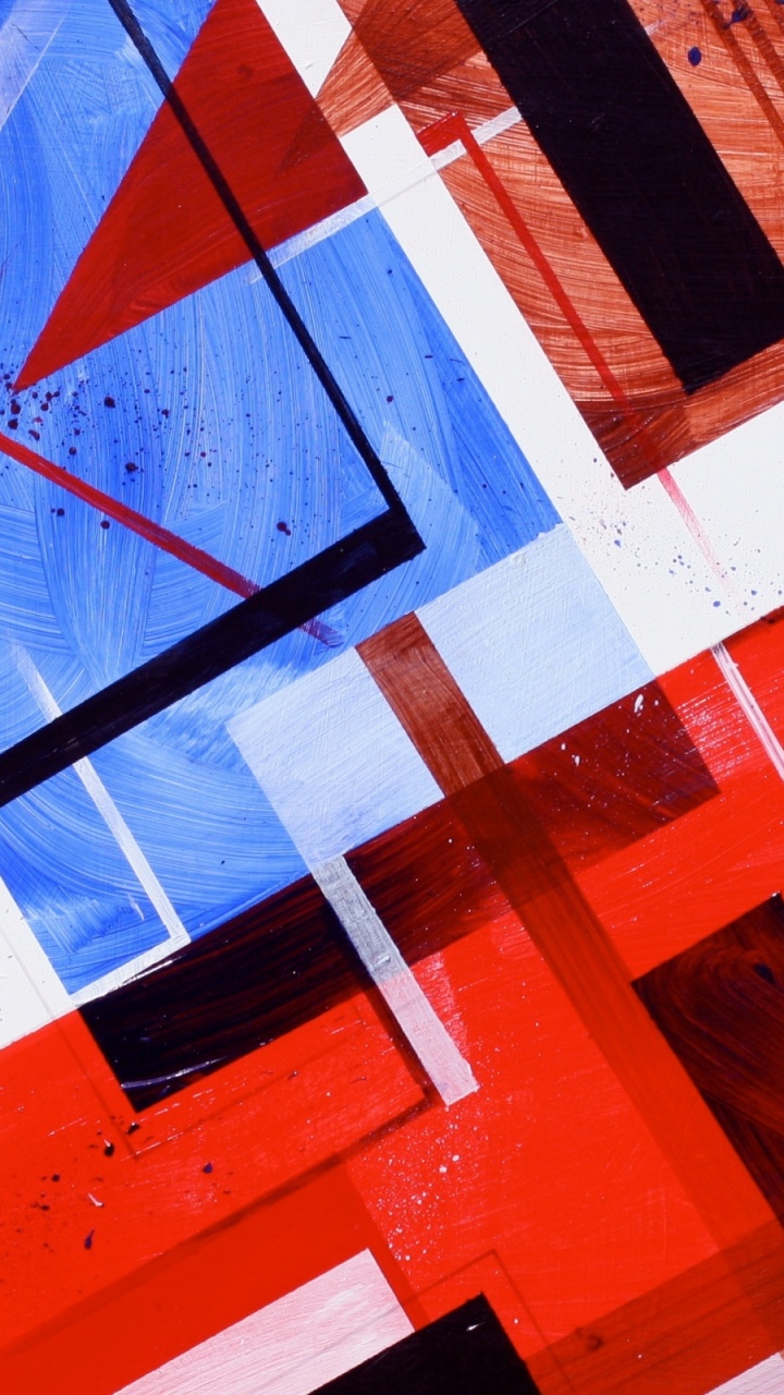 Orange White and Black Abstract Painting. Wallpaper in 720x1280 Resolution