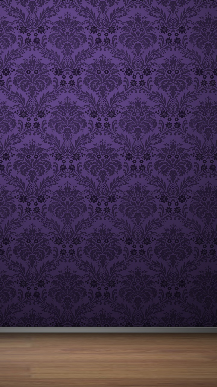 Lila Und Schwarzes Florales Textil. Wallpaper in 720x1280 Resolution