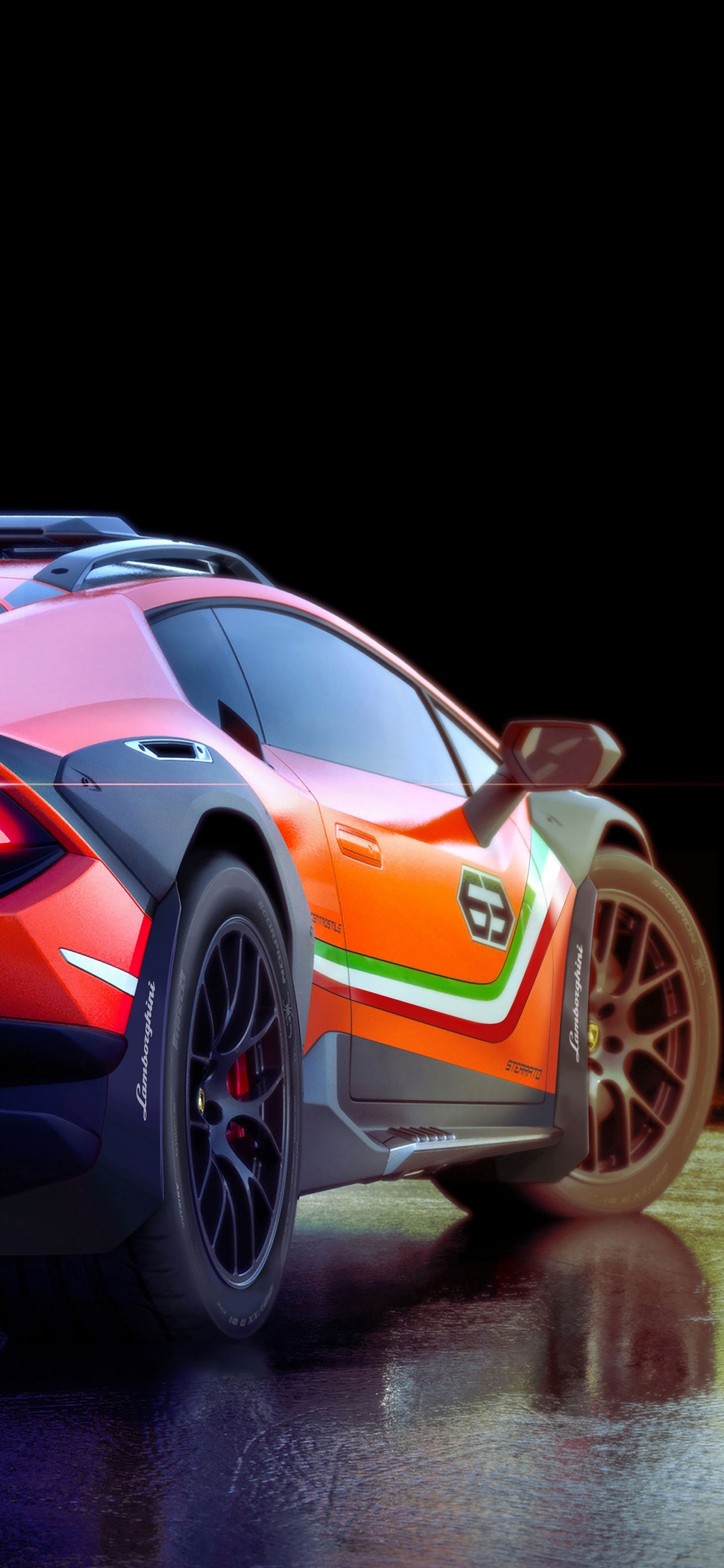 Orange and Black Porsche 911. Wallpaper in 1242x2688 Resolution