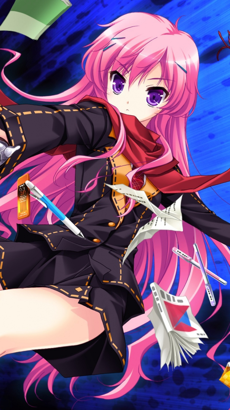 Personaje de Anime de Mujer de Pelo Azul. Wallpaper in 750x1334 Resolution