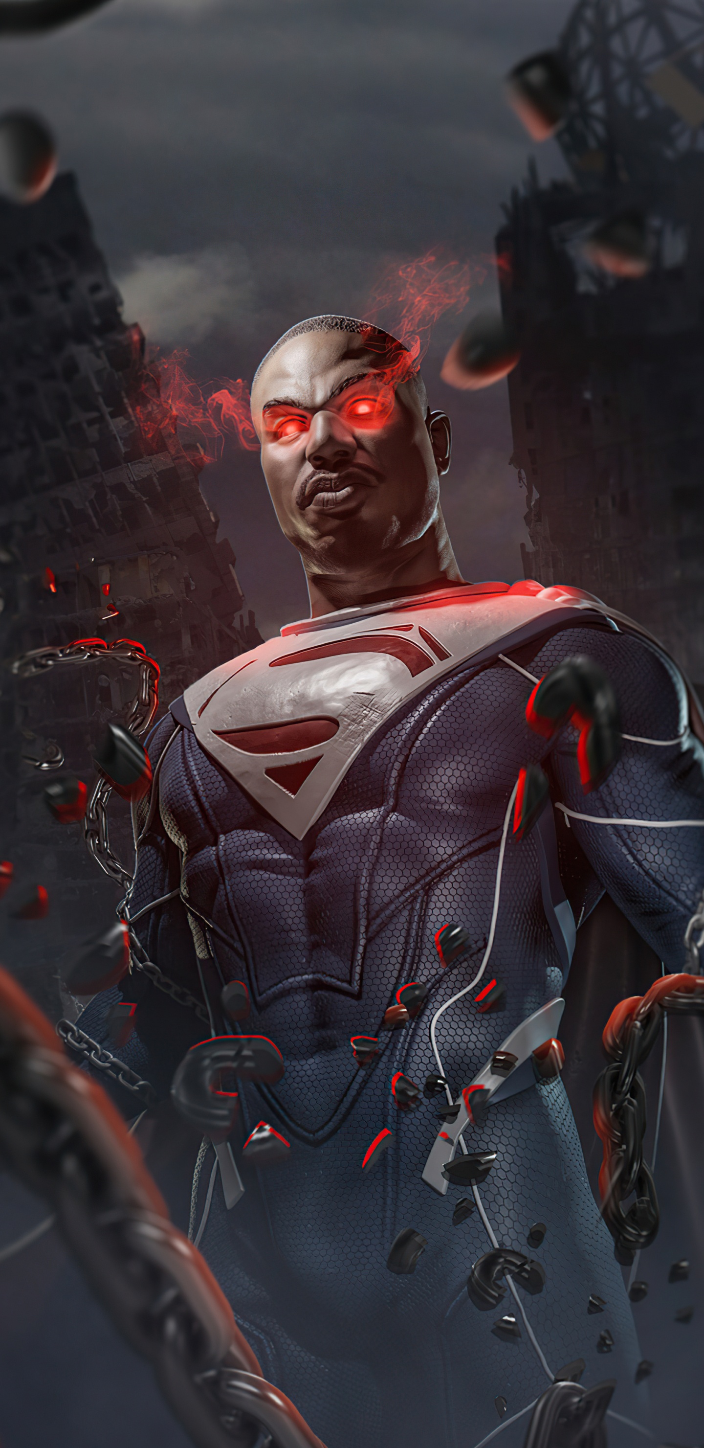 Micheal b Jordan Superman, Superman, Général Zod, L'Injustice 2, Superhero. Wallpaper in 1440x2960 Resolution