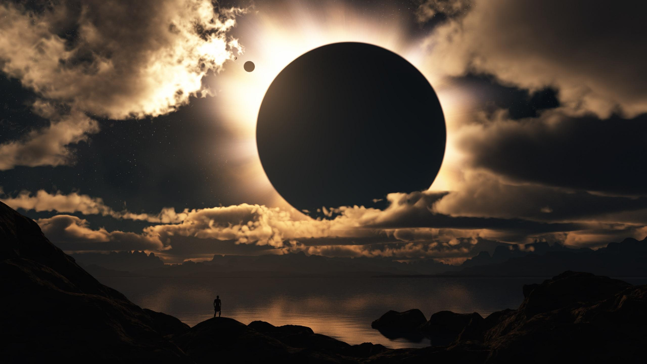 Luna Llena Sobre Las Nubes. Wallpaper in 1280x720 Resolution