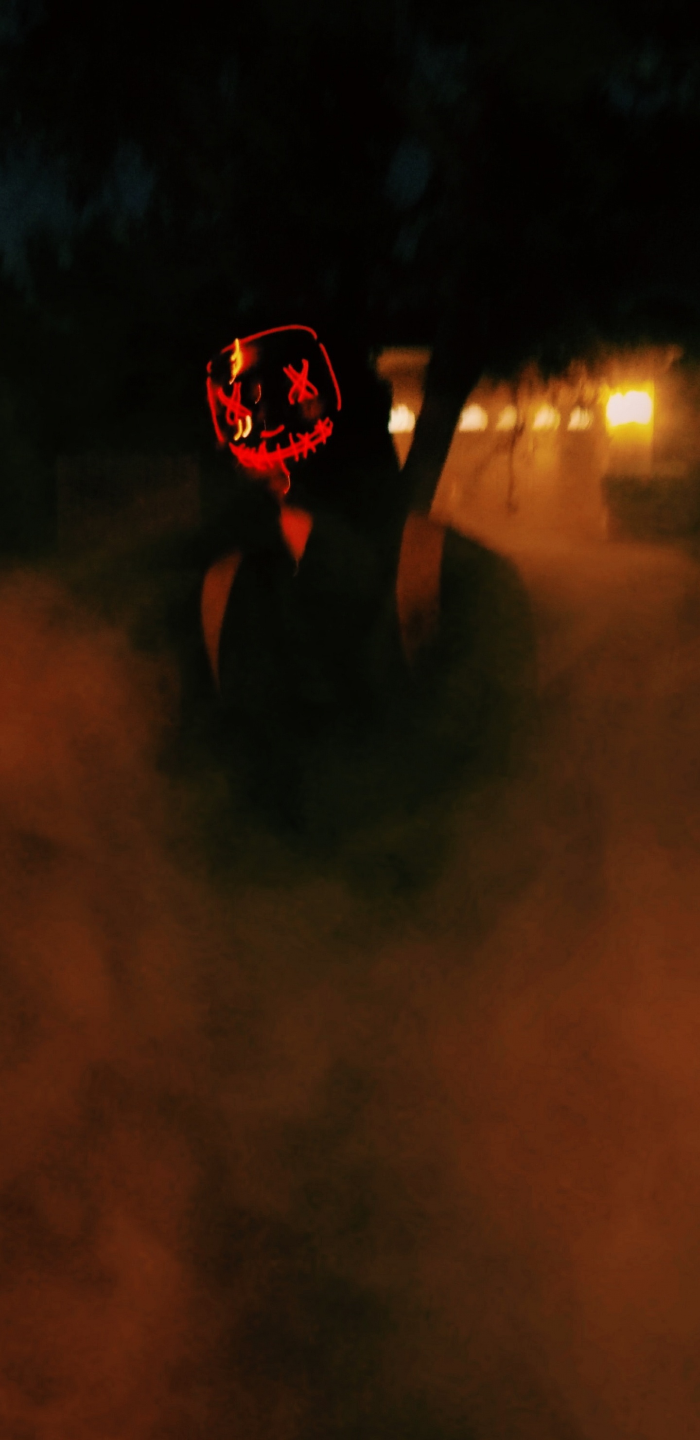 Mask, Costume, Red, Light, Atmosphere. Wallpaper in 1440x2960 Resolution