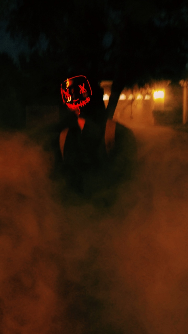 Mask, Costume, Red, Light, Atmosphere. Wallpaper in 720x1280 Resolution