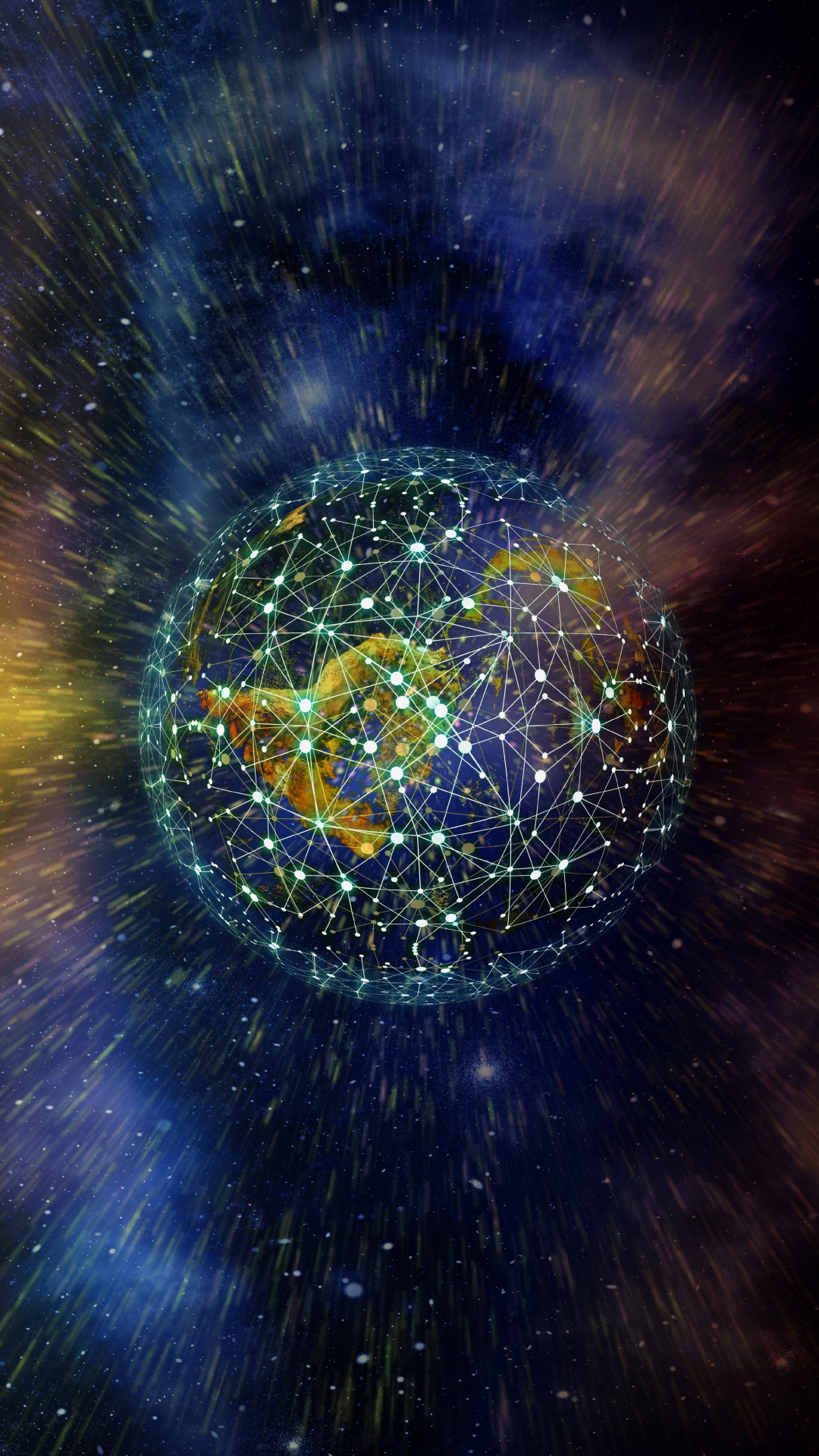 Blue and Yellow Round Ball. Wallpaper in 1080x1920 Resolution