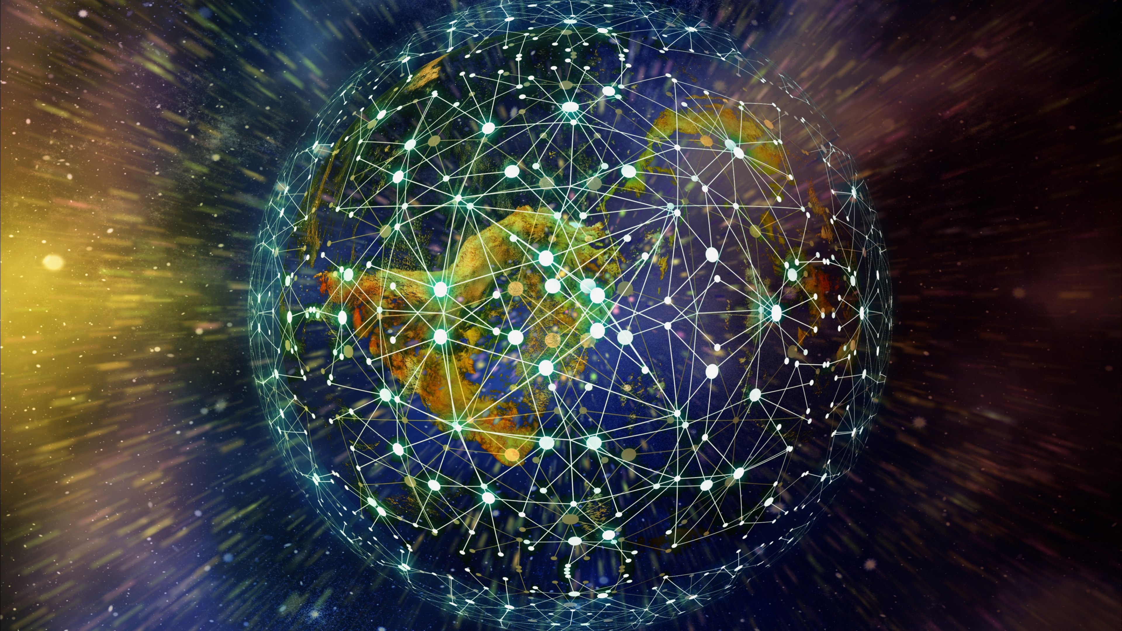 Blue and Yellow Round Ball. Wallpaper in 3840x2160 Resolution