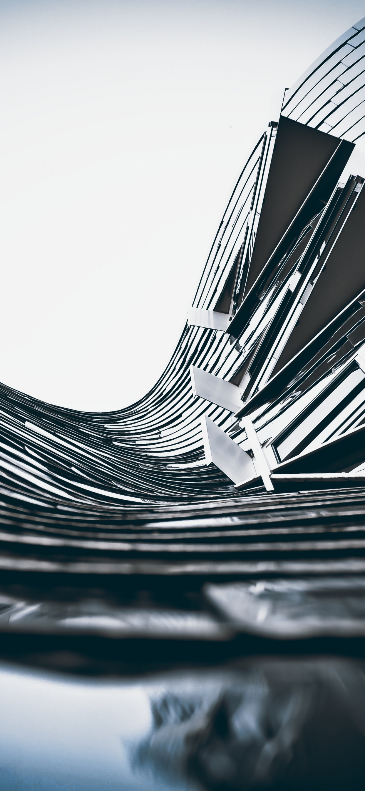 Grayscale Photo of Spiral Stairs. Wallpaper in 1242x2688 Resolution