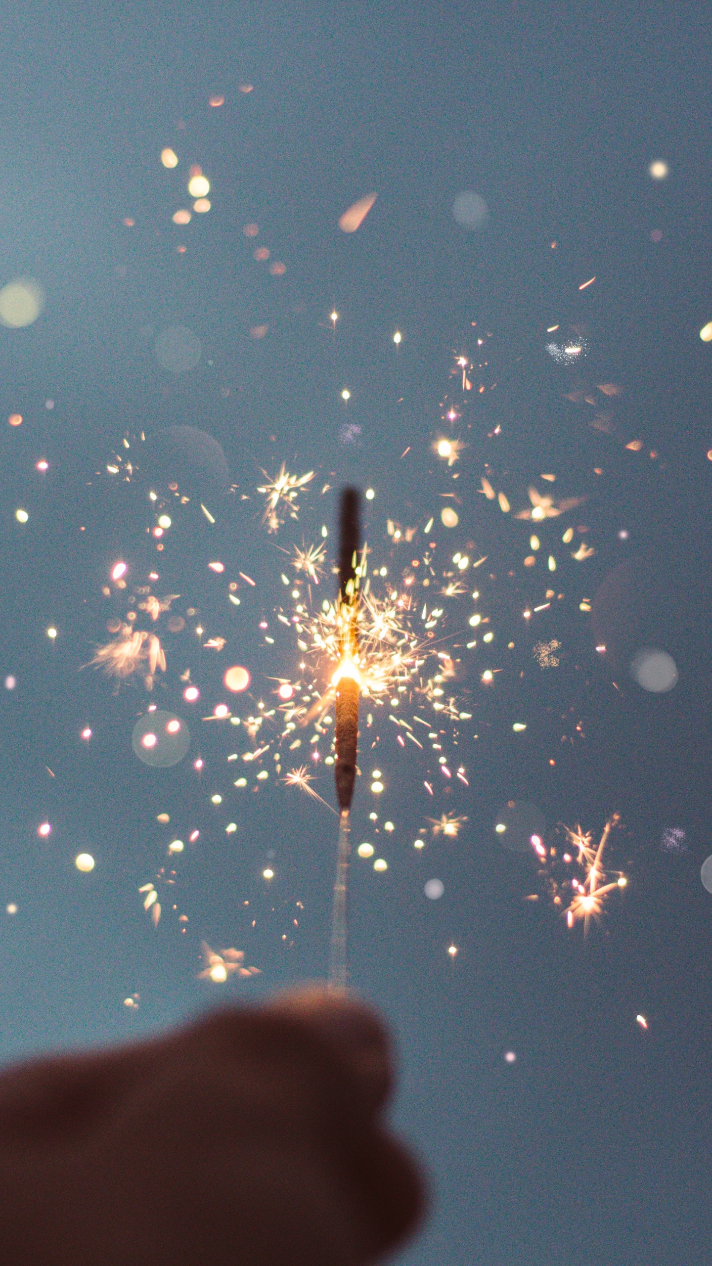 New Year, Water, Sparkler, Fireworks, Hand. Wallpaper in 1440x2560 Resolution