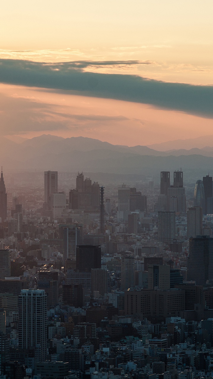Aerial View of City Buildings During Sunset. Wallpaper in 720x1280 Resolution