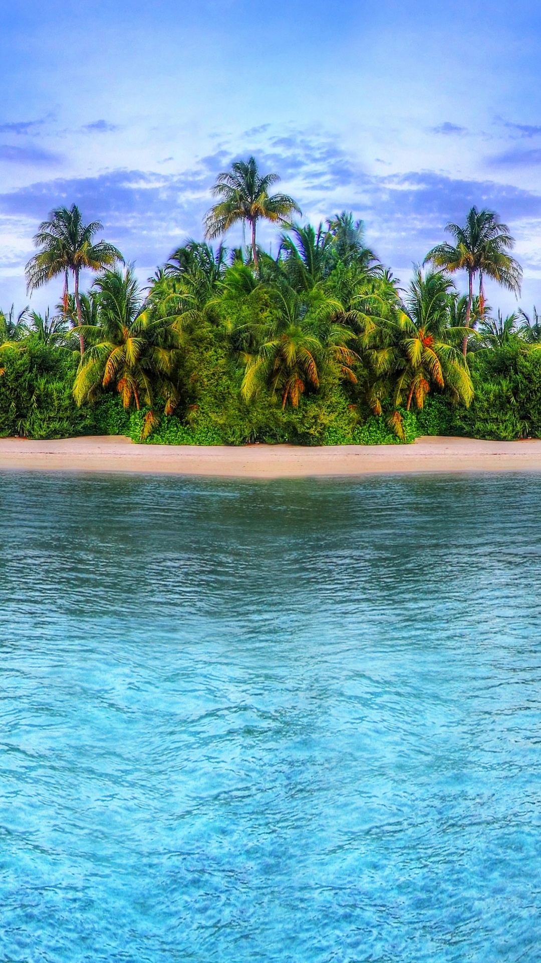 Tagsüber Grüne Palmen Auf Der Insel. Wallpaper in 1080x1920 Resolution