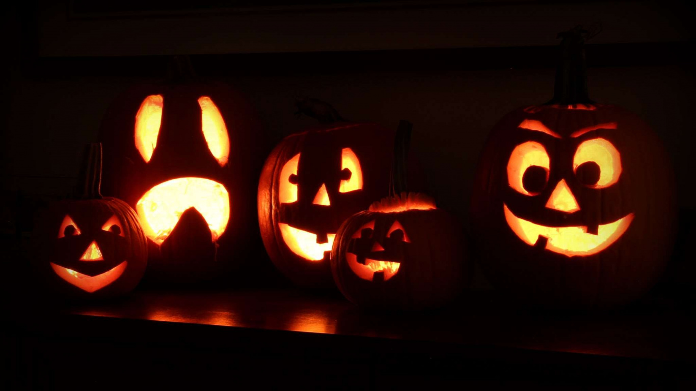 Carving, Calabaza, Pumpkin, Scary Godmother, Costume. Wallpaper in 1366x768 Resolution