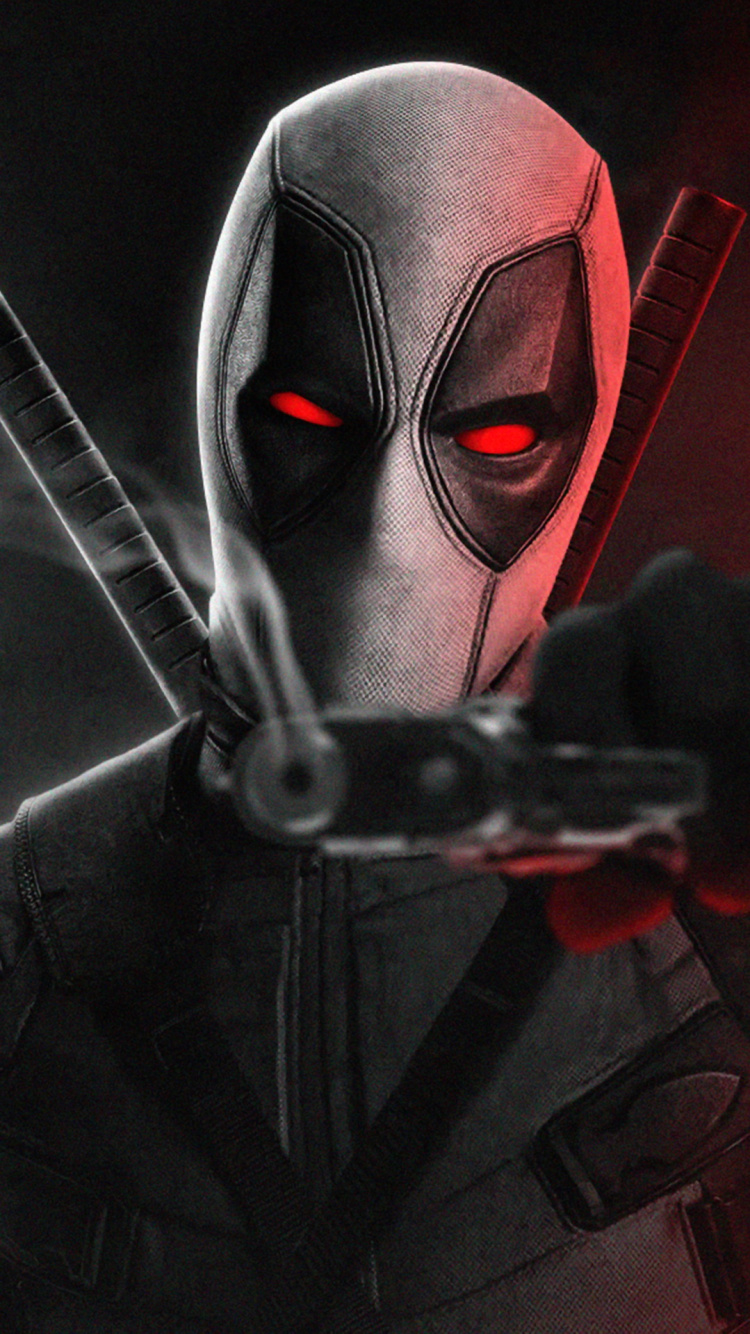 Fondo de Pantalla Genial de Deadpool, Wade Wilson, Marvel Comics, Superhéroe, Arnés. Wallpaper in 750x1334 Resolution