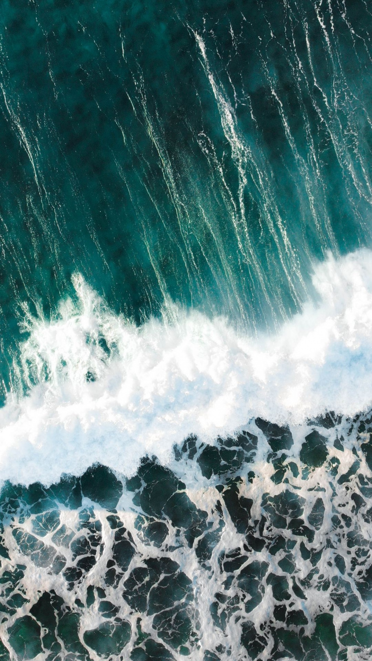 Ocean Waves Portrait, Ocean, Sea, Art, Water. Wallpaper in 750x1334 Resolution