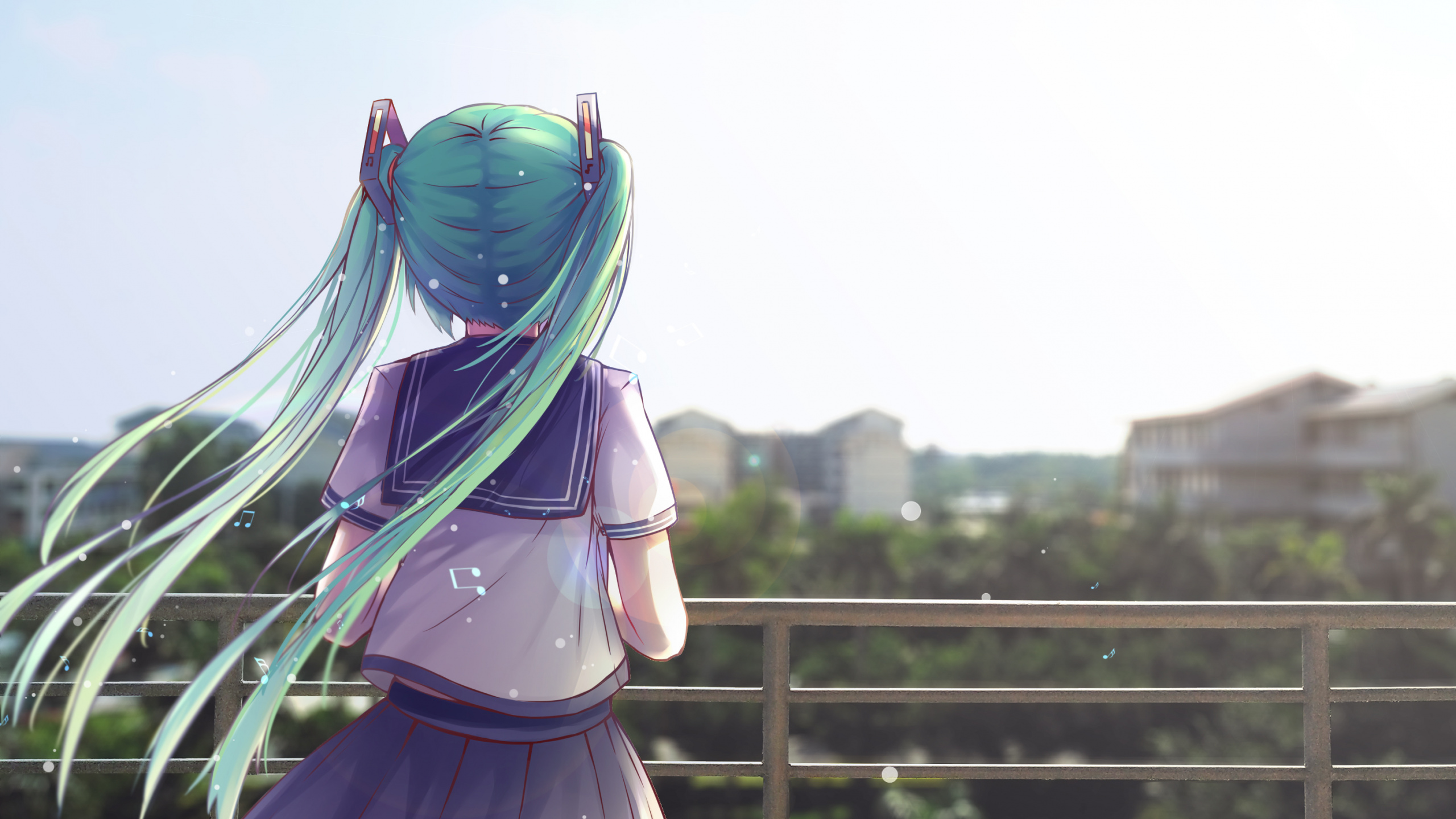初音未来, 艺术创作, 长长的头发, 服装, 微笑 壁纸 2560x1440 允许