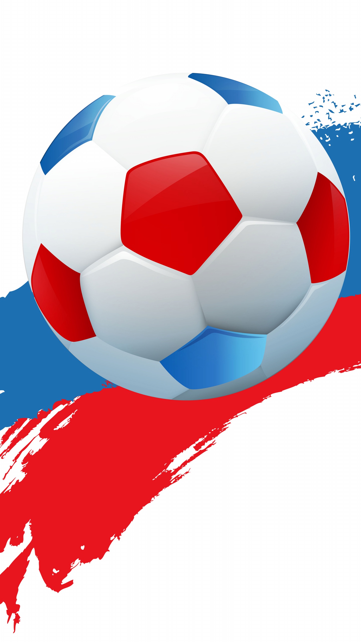 Weißer Und Roter Fußball. Wallpaper in 1440x2560 Resolution