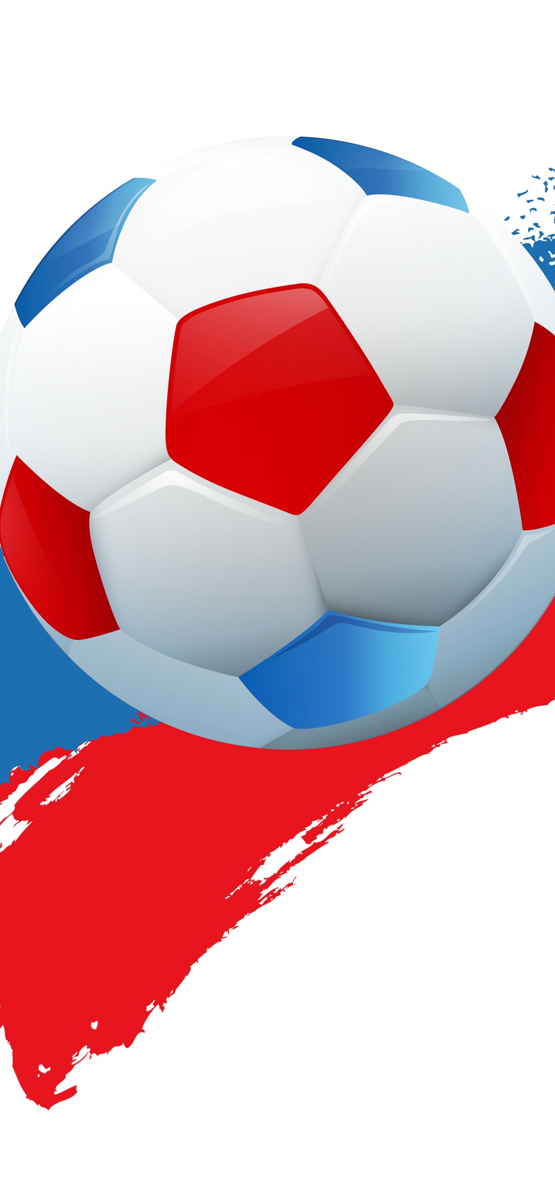 White and Red Soccer Ball. Wallpaper in 1125x2436 Resolution
