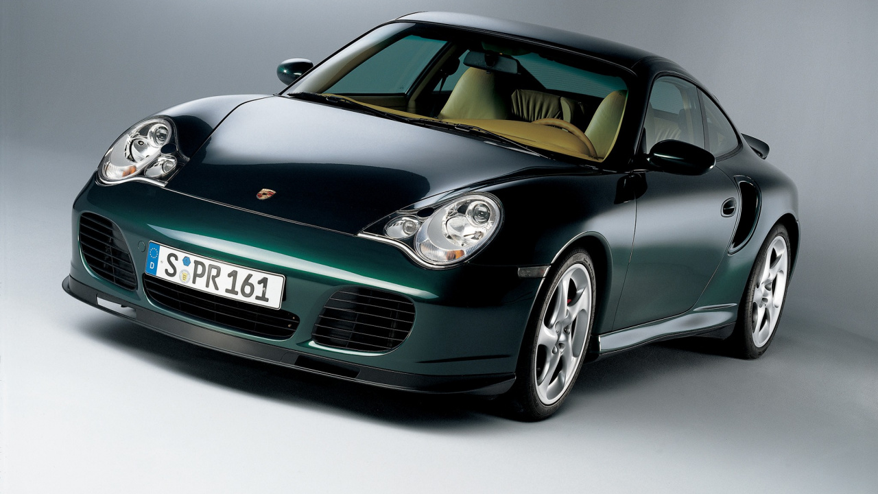 Black Porsche 911 on Gray Background. Wallpaper in 1280x720 Resolution