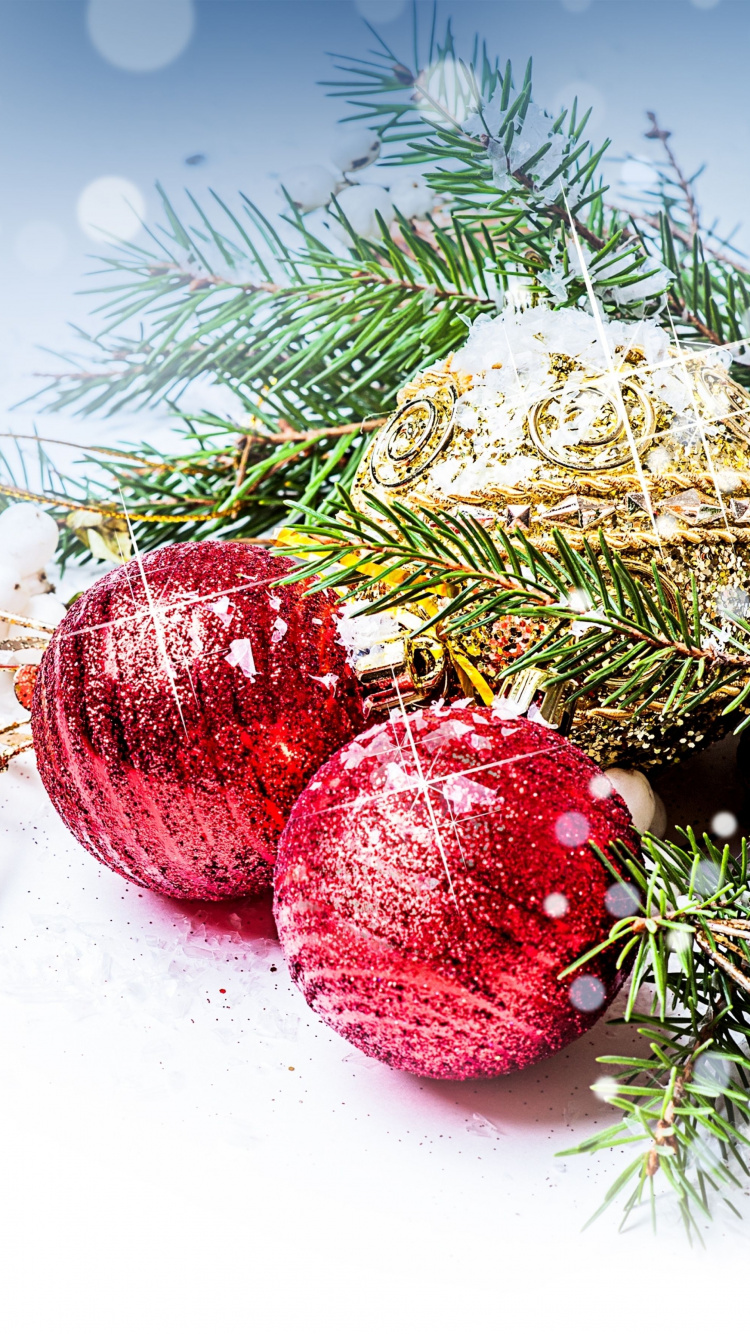 圣诞节的装饰品, 圣诞节那天, 新的一年, 圣诞树, 圣诞装饰 壁纸 750x1334 允许