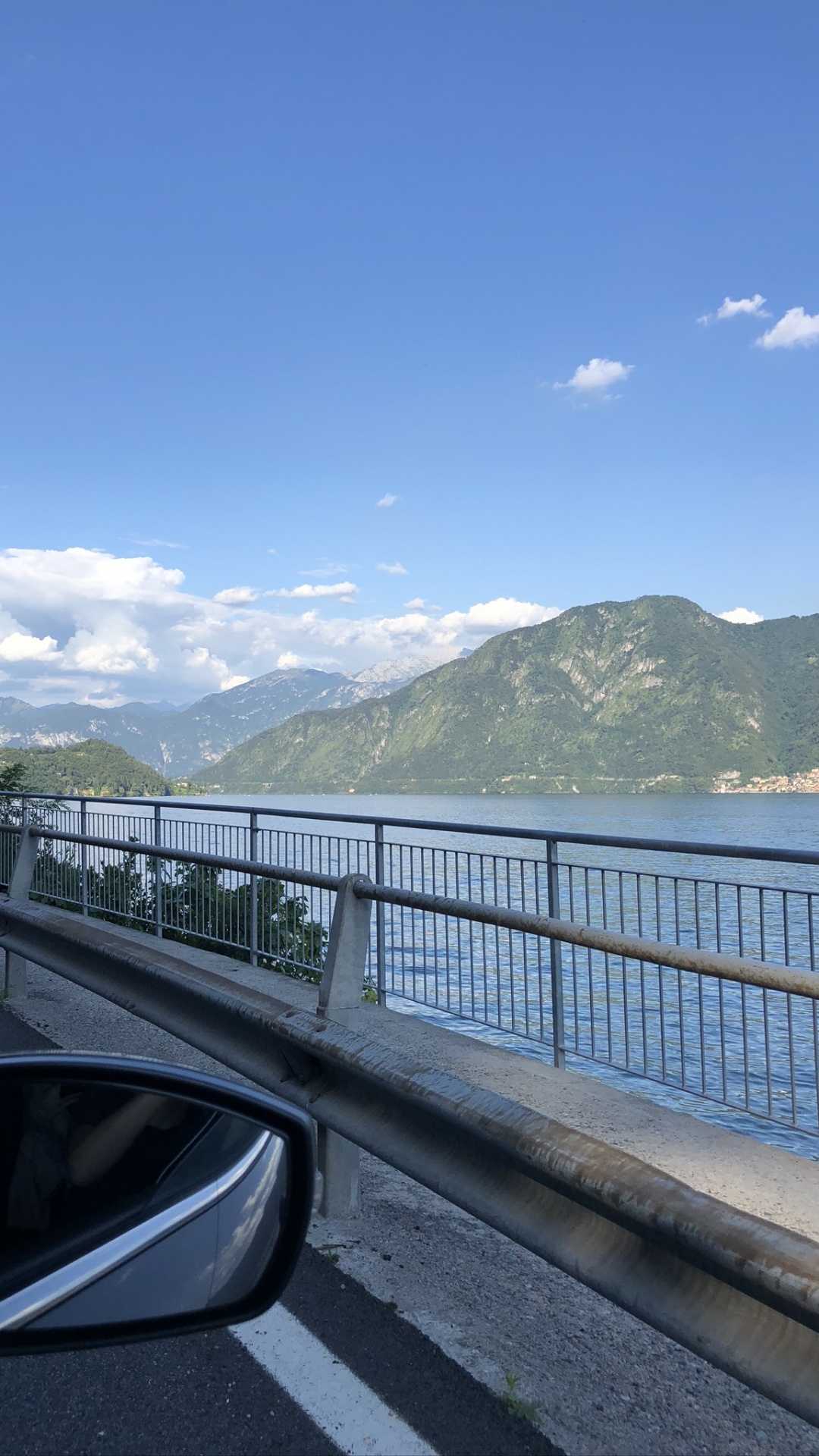 Automotive Mirror, Road, Mountainous Landforms, Guard Rail, Automotive Side-view Mirror. Wallpaper in 1080x1920 Resolution