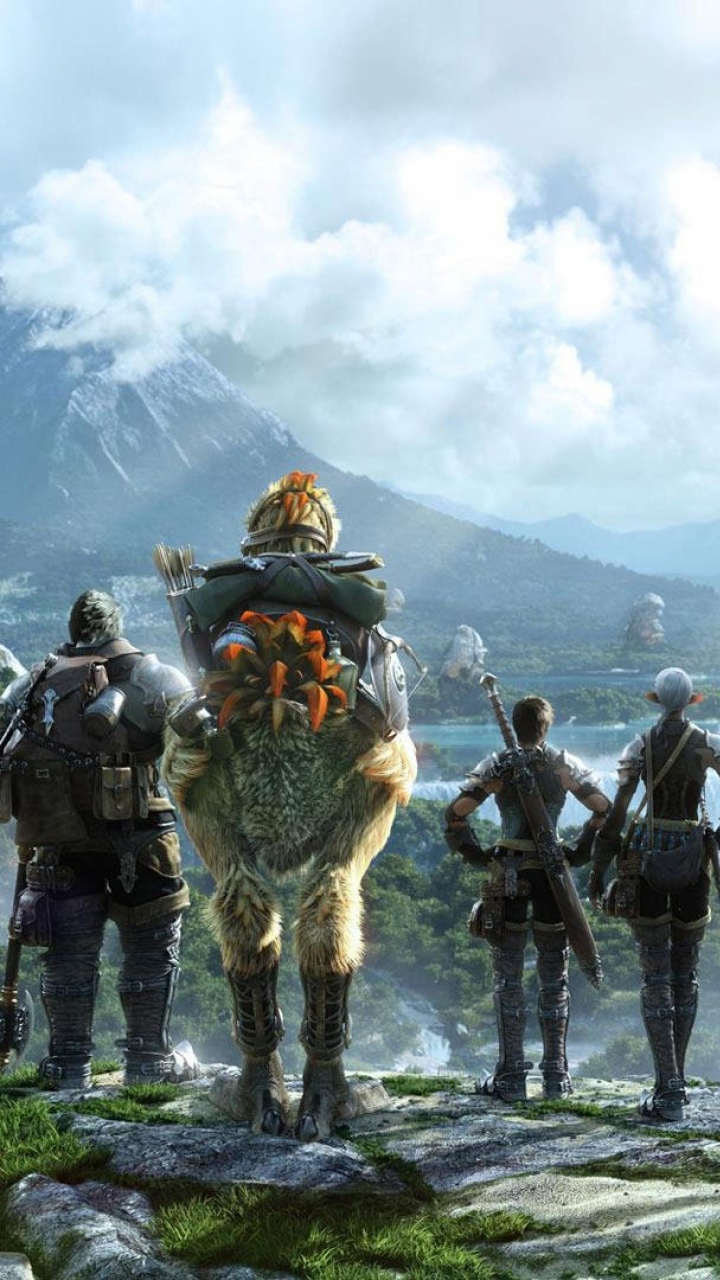 Gruppe Von Männern, Die Tagsüber Auf Einer Grünen Wiese in Der Nähe Eines Gewässers Stehen. Wallpaper in 720x1280 Resolution