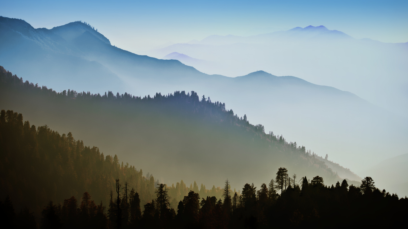 Green Trees on Mountain During Daytime. Wallpaper in 1366x768 Resolution