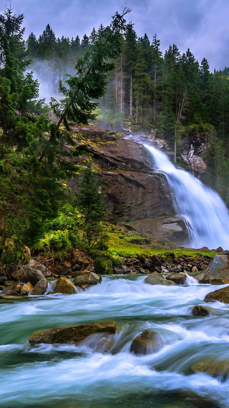 Waterfalls in Forest During Daytime. Wallpaper in 750x1334 Resolution