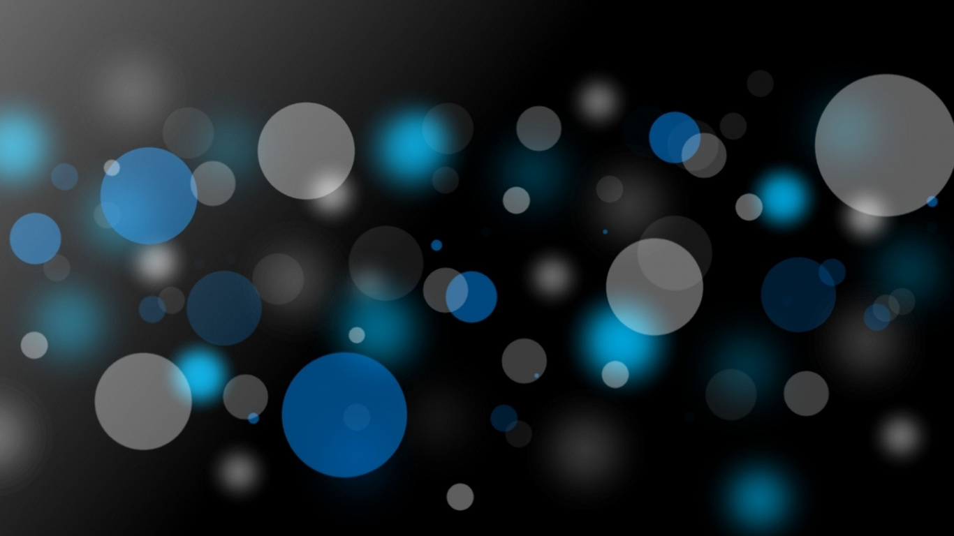 Blue and White Bokeh Lights. Wallpaper in 1366x768 Resolution