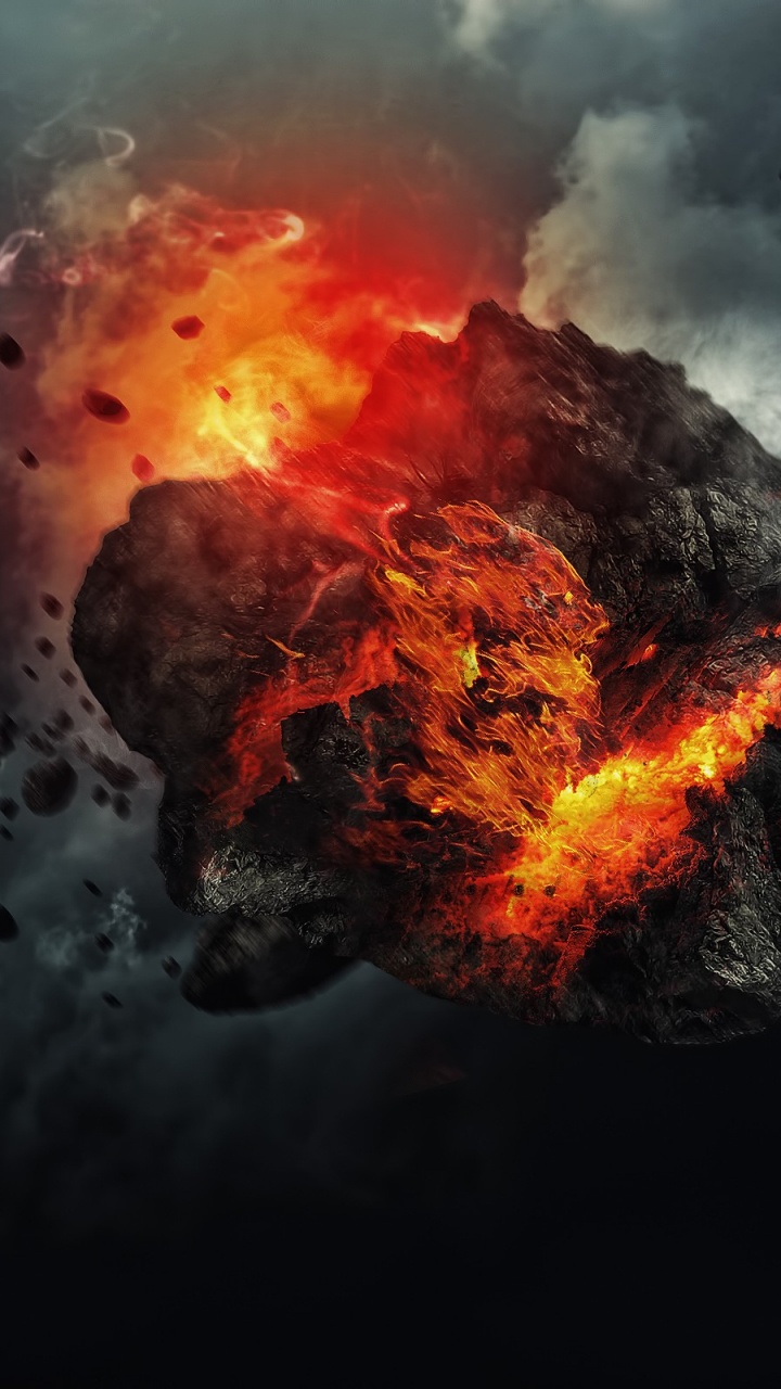 Orange and Black Fire Illustration. Wallpaper in 720x1280 Resolution